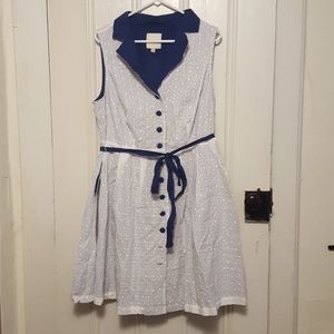 Modcloth Blue and White Lace Dress 2x